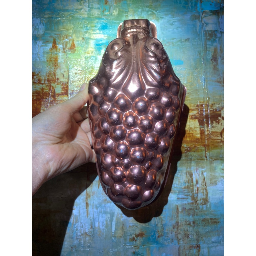 Vintage Copper Grape Cluster Gelatin Cake‎ Mold Wall Hanging Kitchen Decor